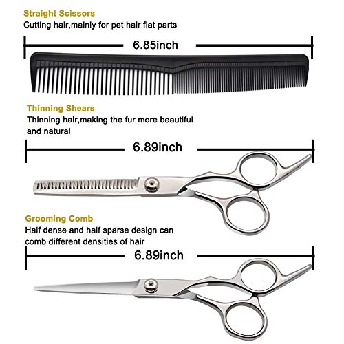 3 en 1 Kit Tijeras de Peluquería Profesional 2 piezas de Tijeras de Acero Inoxidable, Pettine