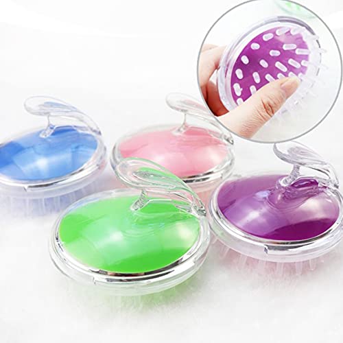 4 Piezas Cepillo Pelo de Silicona,Masajeador Cuero Cabelludo, Masaje de silicona para el cuero cabelludo para la ducha, Cuidado del cuero cabelludo Masaje Baños Peine para mascotas[Mojado & Seco]