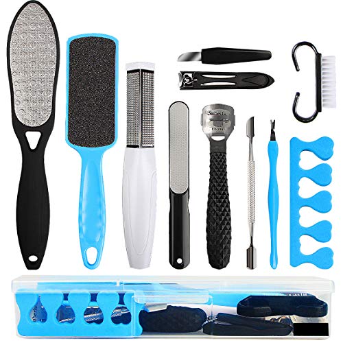 7 stars Kit de Pedicura, 13 en 1 Profesional Kit de Herramientas de Pedicura Conjunto de Pie de Acero Inoxidable Escofina de Pie Remover la Piel Muerta Para el Cuidado de los Pies en Hogar