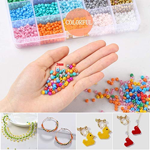 Abalorios para Hacer Collares, Abalorios para Hacer Pulseras, 24 Colores Vidrio de 2Mm Perlas de Potro Hechas A Mano para Joyas Collares Pulseras Pendiente BisuteríA Regalo DIY 24000Pcs