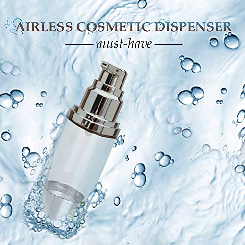 Airless Bomba Botella 1 oz rellenable contenedor de Foundation – Rodillo y dispensador de gel – Mantiene el bacterias fuera de productos. Ligero a Prueba de Fugas y a prueba de golpes Viaje Container.