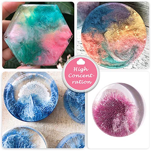 Alcohol Ink Set - 16 botellas de tinta de alcohol con colores vibrantes, tinta concentrada a base de alcohol, pintura de resina epoxi concentrada, ideal para platos de resina Petri, vasos (10 ml)