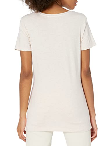 Amazon Essentials Camiseta de manga corta clásico con cuello en V, Mujer, Verde (Oliva/Avena Jaspeado), XL, pack de 2