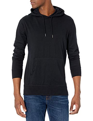 Amazon Essentials Lightweight Jersey Pullover Hoodie Fashion, Negro, L