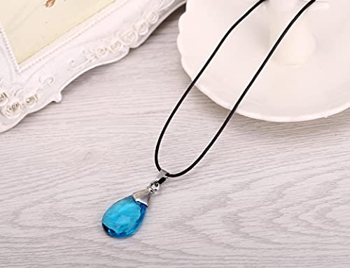 Anime Joyería Periférica Sword Art Online Yui Corazón Azul Transparente Negro Cuerda Colgante Collar Colgante Hombres Y Mujeres Accesorios De Joyería