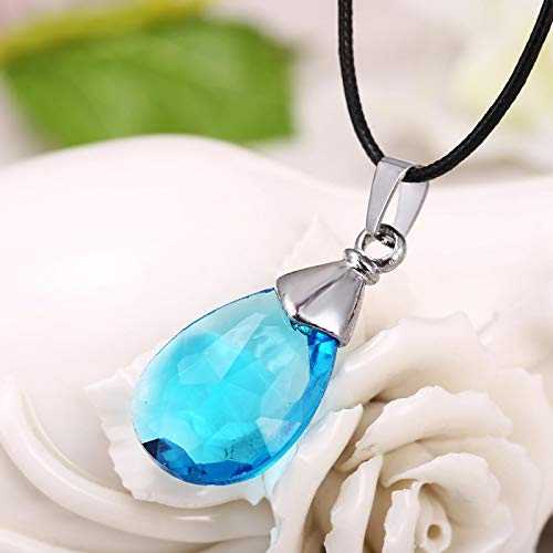 Anime Joyería Periférica Sword Art Online Yui Corazón Azul Transparente Negro Cuerda Colgante Collar Colgante Hombres Y Mujeres Accesorios De Joyería