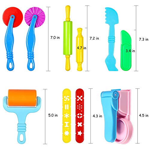 aovowog Herramientas de Plastilina 22 Piezas Extrusora de Accesorios de Plastilina Cortadores de Galletas Juguete de Arcilla para Niños Bebé (Color al Azar)