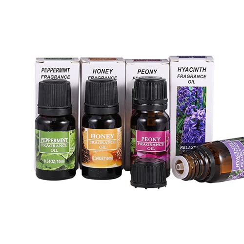 Aromaterapia de aceites esenciales: lavanda pura soluble en agua, jacinto, aceite esencial de menta, 0.34 oz 10 ml, para difusor, vela, ambientador, etc. (varias fragancias) (Peonía)