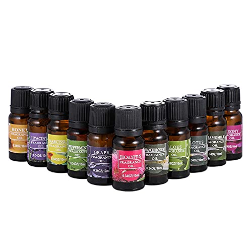 Aromaterapia de aceites esenciales: lavanda pura soluble en agua, jacinto, aceite esencial de menta, 0.34 oz 10 ml, para difusor, vela, ambientador, etc. (varias fragancias) (Peonía)