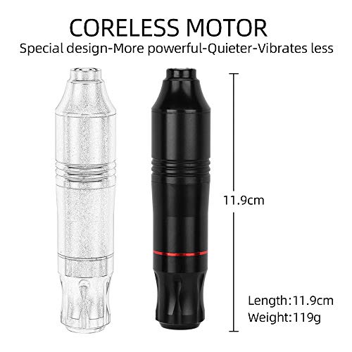 ATOMUS Rotary Tattoo Machine Tattoo Pen Cartridge Machine Gun Liner Shader with DC Cord 9000r/m Motor Zinc Alloy Tattoo Machine Kit for Body Art Tattoo(black)