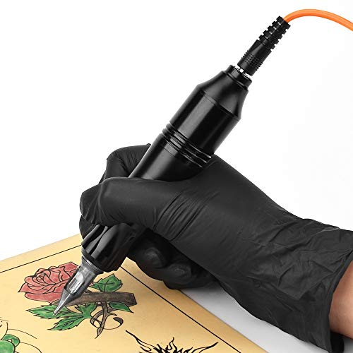ATOMUS Rotary Tattoo Machine Tattoo Pen Cartridge Machine Gun Liner Shader with DC Cord 9000r/m Motor Zinc Alloy Tattoo Machine Kit for Body Art Tattoo(black)