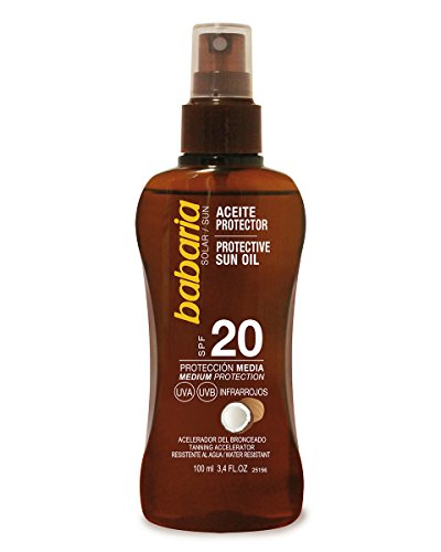 Babaria Aceite Protector Solar Coco Spf20, Blanco, 100 Mililitros