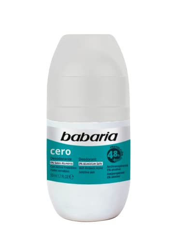 Babaria - Desodorante rollon 0% sales aluminio - Desodorante pieles sensibles - Antitranspirante - 200ml