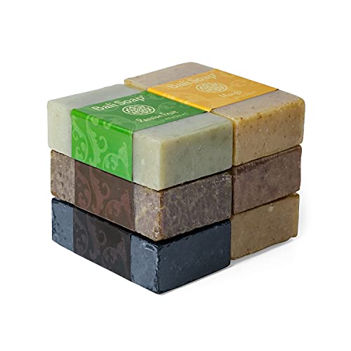 Bali Soap - Juego de regalo de barra de jabón natural, jabón facial o corporal, paquete de 6 jabones variados (maracuyá, sándalo, mango, canela, plumeria, carbón de bambú) 3.5 oz cada uno