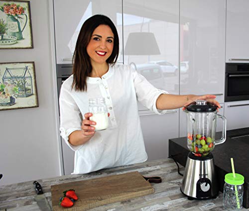 Bastilipo 7135 batidora americana de vaso (5 velocidades, 1.5 litros de capacidad), 1000 w, acero inoxidable