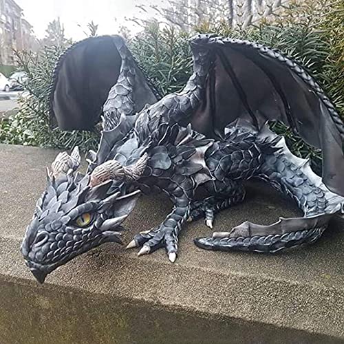 Big Squatting Dragon Sculpture, Dragon Guardian Home Ornaments, Resin Garden Dragon Statues Outdoor Decoration, Gothic Dragon Sculpture Crafts Decor for Patio Front Garden Lawn