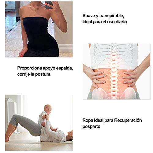 Bingrong Fitness Faja Cintura Entrenador con Cremallera Faja Corset Fajas Reductoras Mujer Fajas Deporte Mallas Neopreno Waist Trainer Abdomen Faja Lumbar Moldeadora Bustier (Negro, Medium)