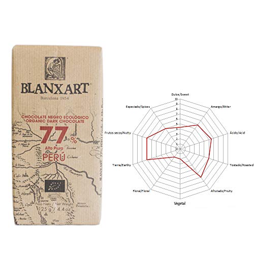 Blanxart Tableta de Chocolate Negro Ecológico- Perú 77% Cacao 1 Unidad 125 g