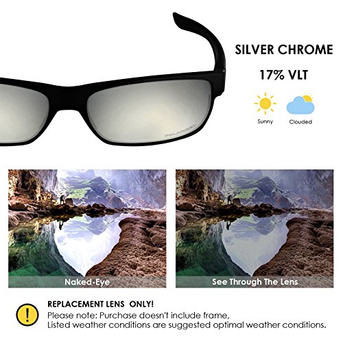 BlazerBuck Lentes de repuesto y herramientas de reparación para Oakley TwoFace OO9189, Plateado cromo polarizado.,