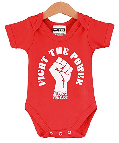 Body para bebé Fight The Power, color rojo, para homenaje al enemigo público rojo rosso Talla:6-12 meses