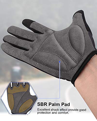 BOILDEG Guantes de Ciclismo,Guantes MTB,Antideslizante Pantalla Táctil,Tela Transpirable,Adecuado para Ciclismo de Montaña,Todo el Vehículo de Terreno,Bicicleta de Montaña (Negro, XL)