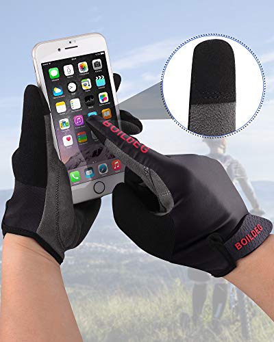 BOILDEG Guantes de Ciclismo,Guantes MTB,Antideslizante Pantalla Táctil,Tela Transpirable,Adecuado para Ciclismo de Montaña,Todo el Vehículo de Terreno,Bicicleta de Montaña (Negro, XL)