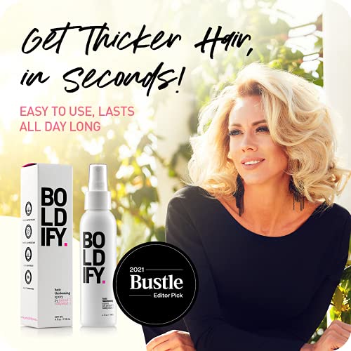 BOLDIFY Hair Thickening Spray - Instantly Thickens and Adds Huge Volume and Body to Fine, Thin and Thinning Hair - The Best Hair Thickener for Women and Men - 4 Ounce by BOLDIFY
