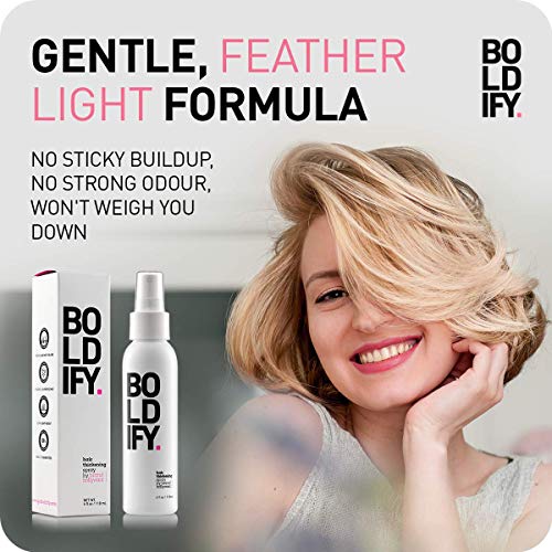 BOLDIFY Hair Thickening Spray - Instantly Thickens and Adds Huge Volume and Body to Fine, Thin and Thinning Hair - The Best Hair Thickener for Women and Men - 4 Ounce by BOLDIFY