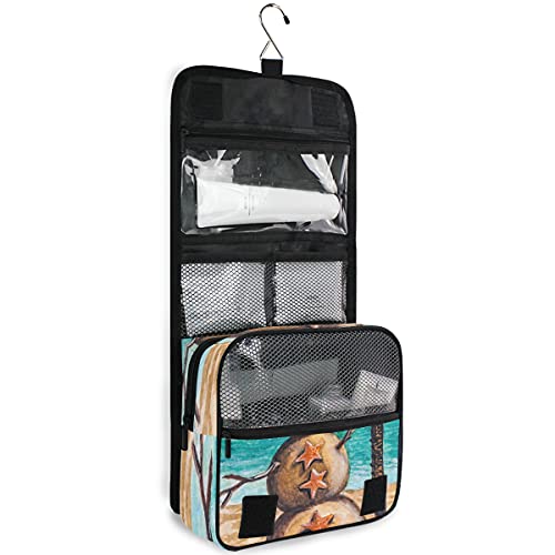 Bolsa de aseo para colgar copos de nieve, Navidad, palmera, playa, mar, viaje, gran bolsa de cosméticos para mujer, organizador para mujeres, niñas y niños
