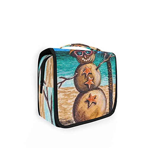 Bolsa de aseo para colgar copos de nieve, Navidad, palmera, playa, mar, viaje, gran bolsa de cosméticos para mujer, organizador para mujeres, niñas y niños