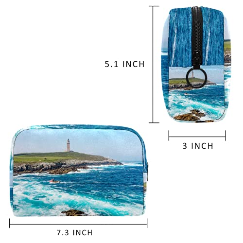 Bolsa de cosméticos Bolsa de Maquillaje para Mujer para Viajar Llevar cosméticos Cambiar Llaves, etc.,Torre de Hércules en A Coruña