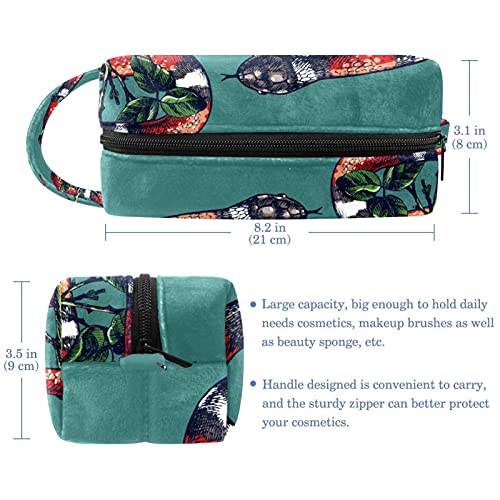Bolsa de cosméticos de viaje con cremallera Bolsas de maquillaje para mujer Organizador multifunción Bolsa de almacenamiento Organizador para monedero verde rojo blanco negro serpiente venenosa