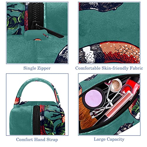 Bolsa de cosméticos de viaje con cremallera Bolsas de maquillaje para mujer Organizador multifunción Bolsa de almacenamiento Organizador para monedero verde rojo blanco negro serpiente venenosa