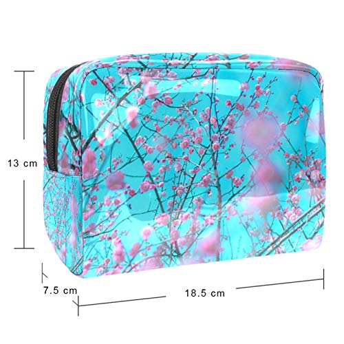 Bolsa de maquillaje portátil con cremallera, bolsa de aseo de viaje para mujeres, práctica bolsa de almacenamiento cosmético perfumada nieve mar ciruela