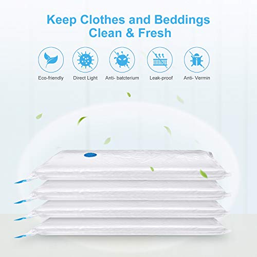 Bolsa para Vacío de Ropa, EWEIMA 7 Piezas (3 Medianas 80x60cm, 3 Pequeñas 70x50cm, 1 Bomba) Bolsas de Almacenamiento al Vacío Ahorro de Espacio para Guardar Ropa, Ropa de Cama, Mantas, Almohadas