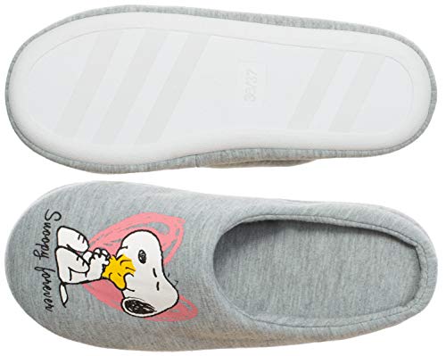 Brandsseller Zapatillas de estar por casa para mujer, diseño con motivos de Snoopy, color Gris, talla 38/39 EU