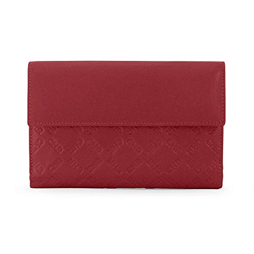 Cacharel Billetero Cartera Monedero Mujer en Piel Grabada (Rojo)