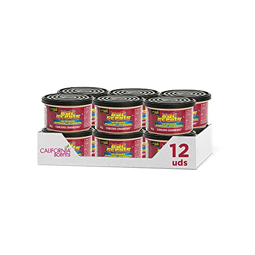 California Car Scents - Ambientadores de Coche con Fragancia, Olor y Esencias a Concord Cramberry, 12 Unidades