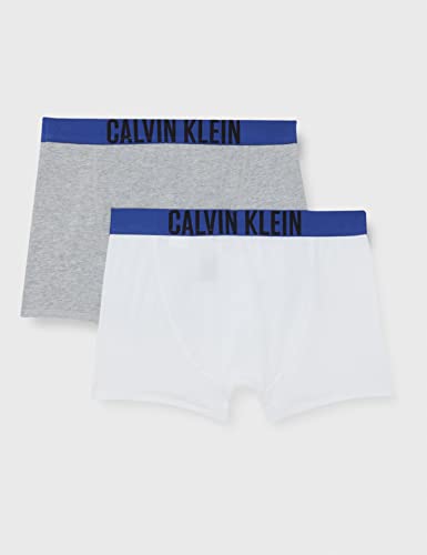 Calvin Klein 2 Calzoncillos Baadores Ajustados para Hombre, Greyheather/Pvhwhite, 12 años para Niños