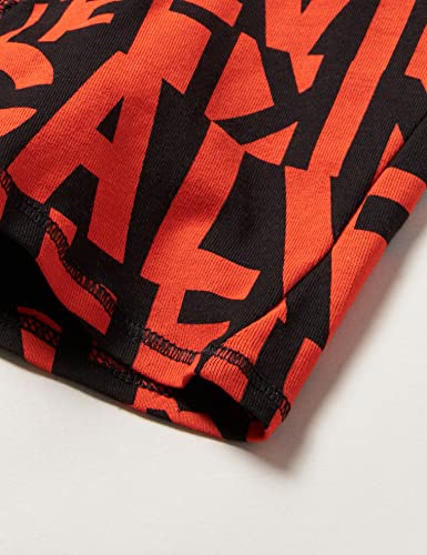 Calvin Klein 2PK Trunks Baadores Ajustados para Hombre, Brokenstripeorangeaop/Pvhblack, 10 años para Niños