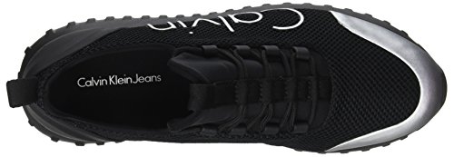 Calvin Klein Jeans Ron Mesh/Brushed Metal, Zapatillas Hombre, Negro (Black/Silver), 46 EU