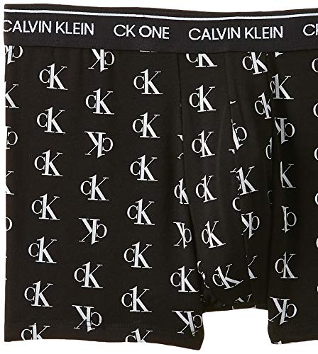 Calvin Klein Trunk Boxershorts Bóxer, Staggered Logo_Black, M (Pack de 2) para Hombre