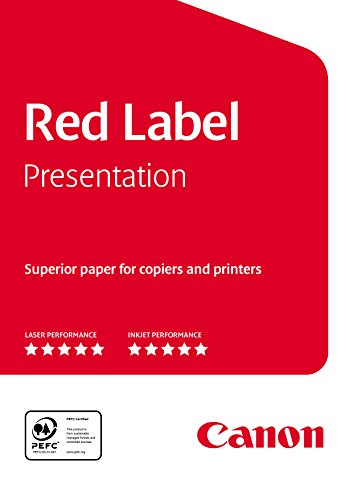 Canon Alemania Red Label superior Negocios Papel, 5 x 500 hojas, certificado FSC, A4, 80 g/m², todas las impresoras HOCHWEIß CIE 168 (optimizado embalaje protector)