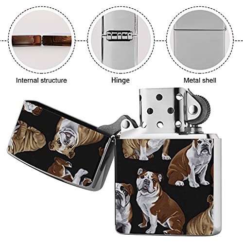Carcasa para encendedor de bolsillo, unisex, ideal para cigarrillos y velas de cigarrillos, bulldogs ingleses