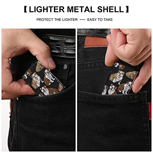 Carcasa para encendedor de bolsillo, unisex, ideal para cigarrillos y velas de cigarrillos, bulldogs ingleses