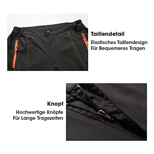 CARETOO Pantalones Trekking Hombre Primavera Verano Pantalones de Escalada Senderismo Alpinismo Invierno Polar Forrado Aire Libre (Negro sin Pilas, XXL)