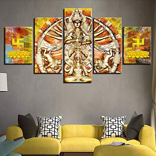 Cczxfcc Arte De La Pared Lienzo Imágenes Póster Modular 5 Unidades Mil-Kwan-Yin Pintura Hd Impreso Decoración Para La Sala De Estar-30X40/60/80Cm-No Frame