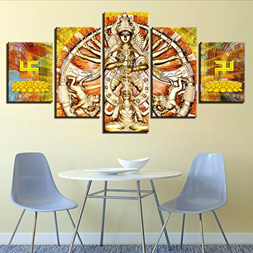 Cczxfcc Arte De La Pared Lienzo Imágenes Póster Modular 5 Unidades Mil-Kwan-Yin Pintura Hd Impreso Decoración Para La Sala De Estar-30X40/60/80Cm-No Frame