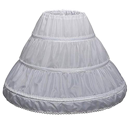 CDE Falda de crinolina para niñas con 3 aros para niñas, blanco, 2-6 años