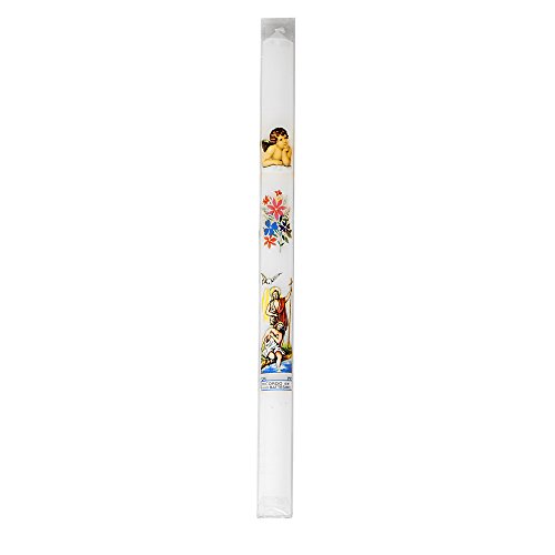 Cereria di Giorgio Liturgico Vela Bautizo, cera blanca, 30x1,9x30 cm, 99 unidades